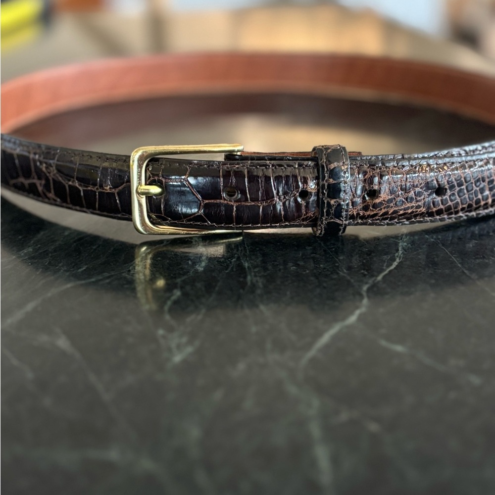 Brooks Brothers Genuine Alligator Skin Belt, size 34